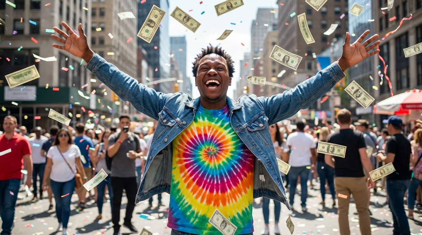 Celebrating with money